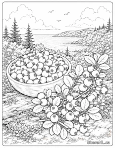 Free printable Partridgeberries colouring page